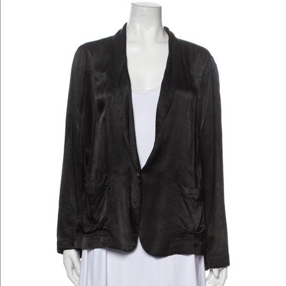 RAQUEL Allegra one button black rayon blazer NWT